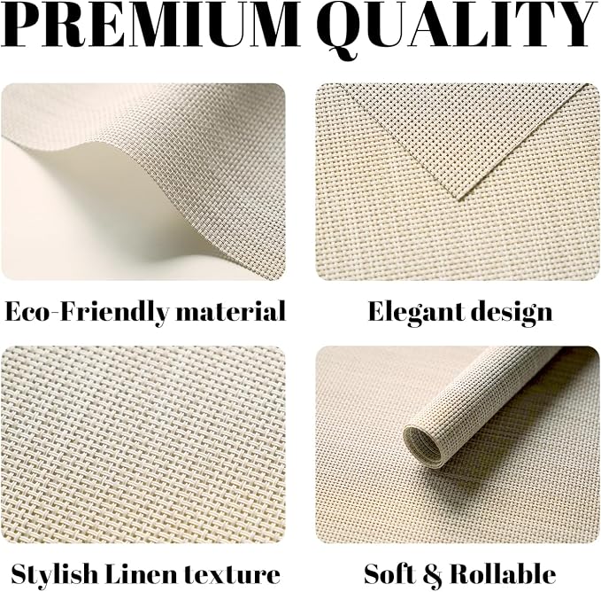 Placemats Set of 6 Vinyl/Plastic Woven Place Mats - Image 2