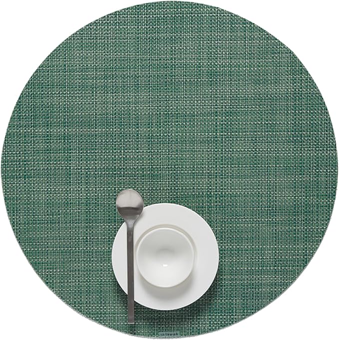 Chilewich Mini Basketweave Placemats, Round Woven Placemats Set of 4 | Reusable by Chilewich