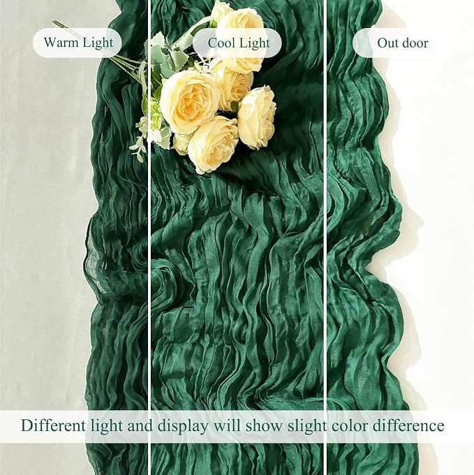 6Pack Emerald Green Cheesecloth Table Runner 20x120inch Gauze Runner | Emerald - Image 5