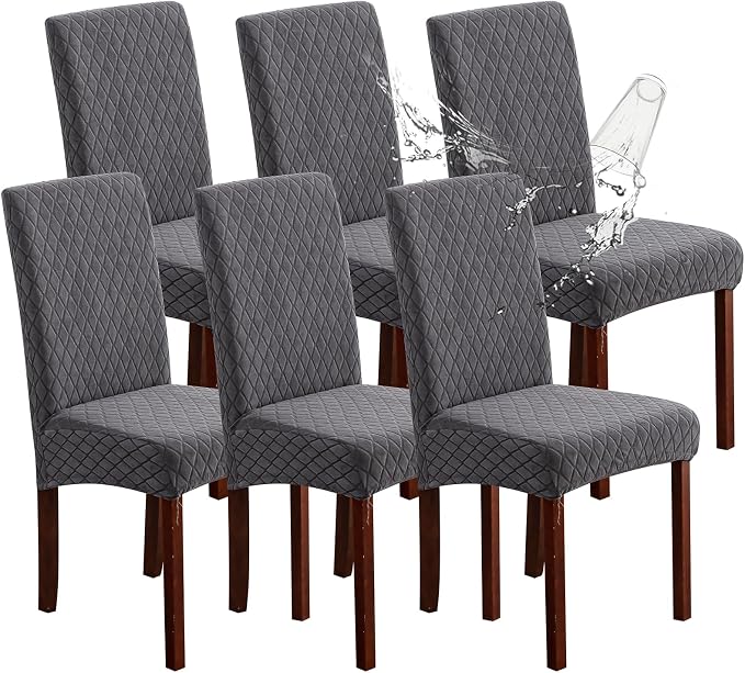Waterproof Dining Room Chair Covers Set of 6 Slipcovers by Genina