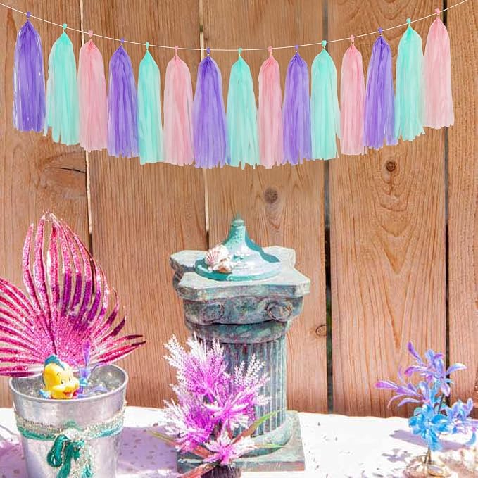 Pink-Purple Mint Mermaid Ocean-Themed Party-Decorations - Image 2