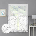 Tollpiz Grey Leaf Sheer Tier Curtain Kitchen 30 x 36 Inches | Leaves by Tollpiz