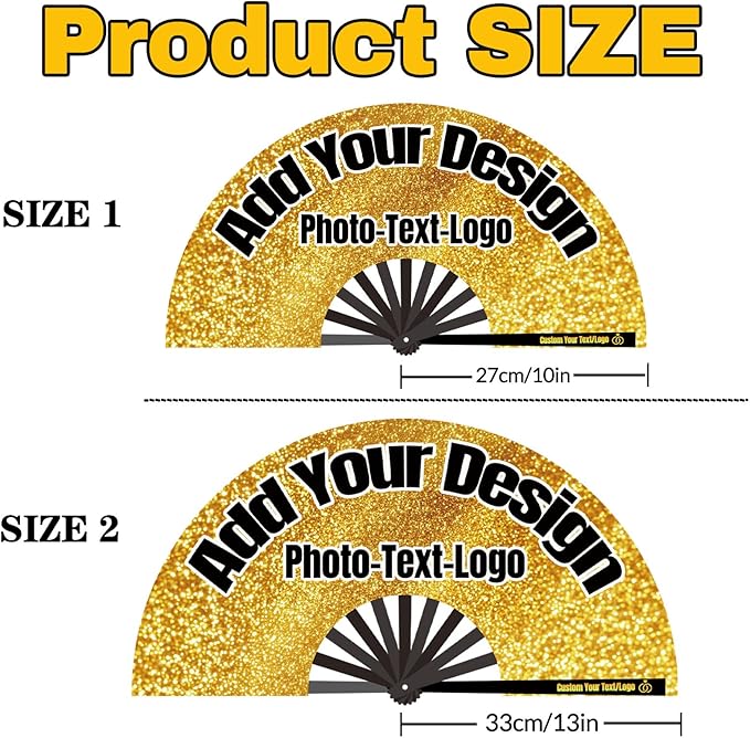 Custom Fans with Your Photo/Text - Personalized Folding Hand Fan for Line Dancing, Weddings, Parties | Decorative Gift for Women, Church Events & Dance Performances (120, 13 Inch)
