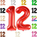 KatchOn Red Number 12 Balloon 40 Inch, 12th Birthday Balloon Decor | 12th by KatchOn