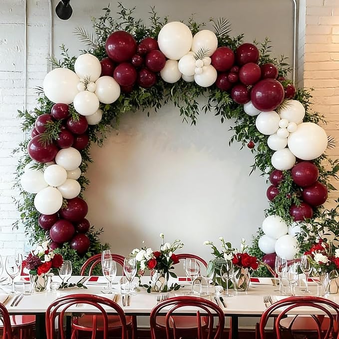 50pcs 12 Inch Burgundy Latex Party Balloons | Premium Maroon Balloons - Image 3