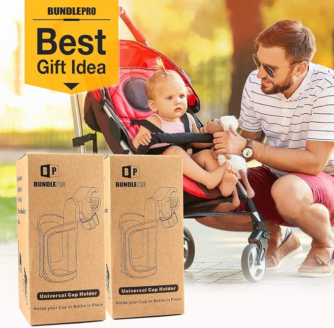 Pack of 2 Stroller Cup Holders, Universal Drinks Holder - Image 6