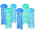 Set of 6 Blue Hanging Jellyfish Paper Lanterns 10'' by YXZXUM