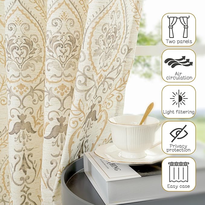 Linen Curtains 54 inch Length 2 Panels - Image 5