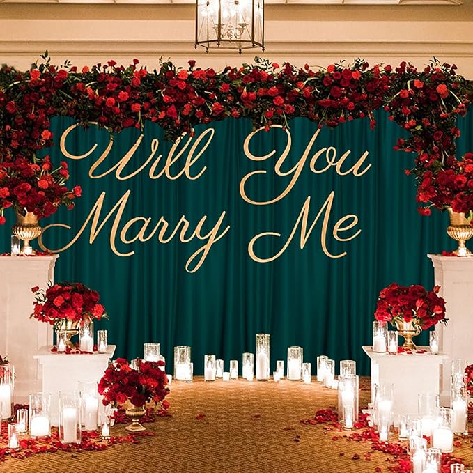 MYSKY HOME 10ft x 7ft Green Backdrop Curtains for Parties, Weddings, Stage & Baby Showers, 5ft x 7ft, 2 Panels