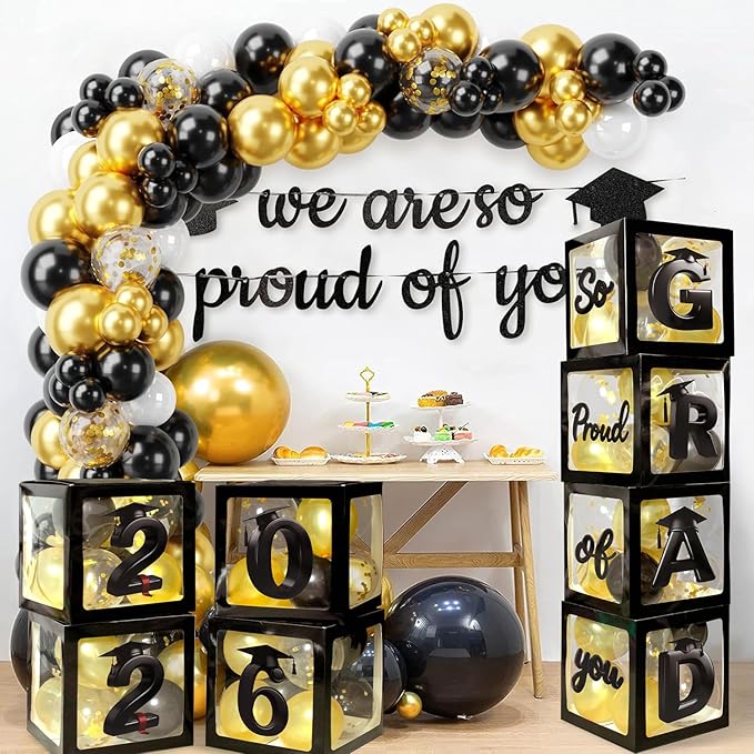 2026 Graduation Balloon Boxes Decorations, So Pround of You Decorations - Image 3