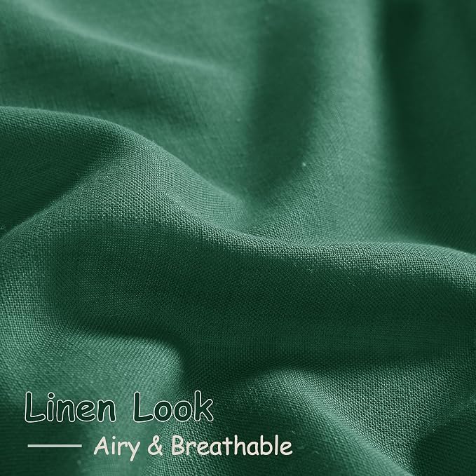 Dark Green Linen Curtains 72 Inch Length - Image 5