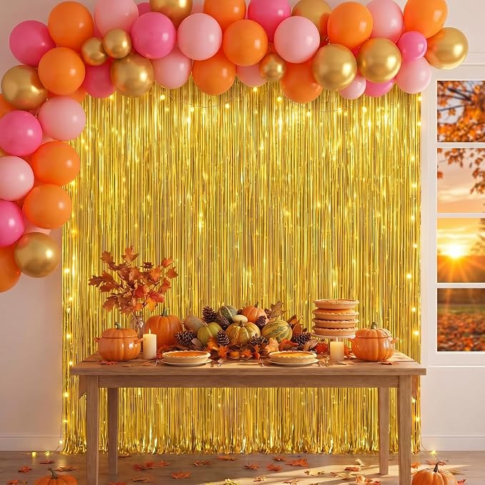 2Pack Gold Party Streamers, Baby Shower, Photo Booth Props - Image 2