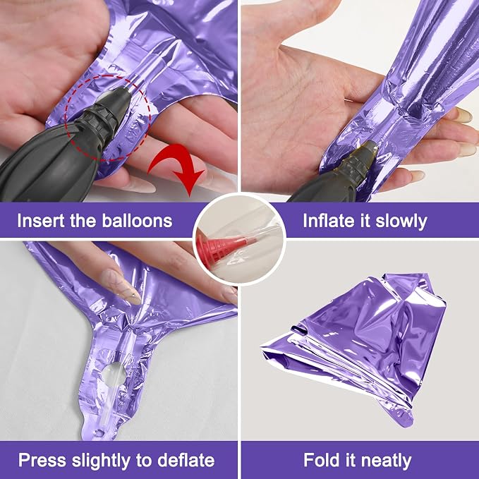 12Pcs Light Purple Round Foil Balloons, Metallic Purple Foil Balloon - Image 8