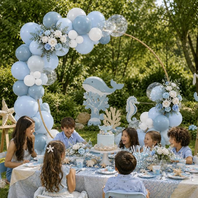 Dusty Blue Balloon Garland Arch Kit 156 Pcs Different Sizes 18 12 10 5 Inch - Image 4