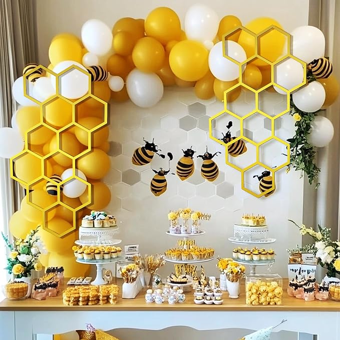 Silipull 2 Pcs 22 x 12 Inch Large Wood Honeycomb Decoration Honeycomb Wall - Image 6