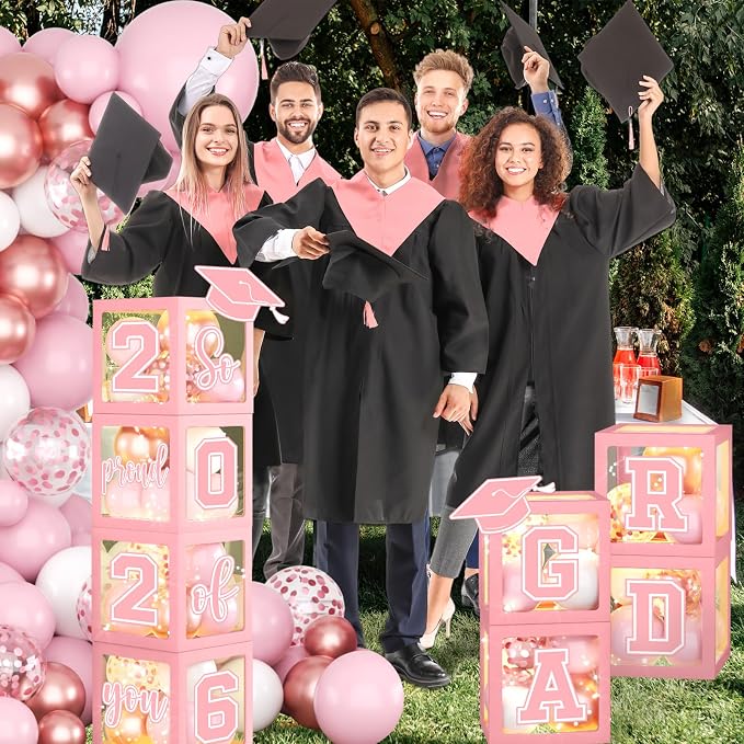 2026 Pink Graduation Party Decorations Class of 2026 Pink Balloon Boxes - Image 3
