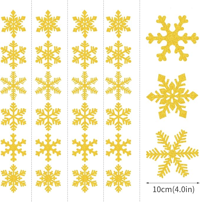Gold Snowflake-Snow Christmas Party-Decorations Garland - Image 2