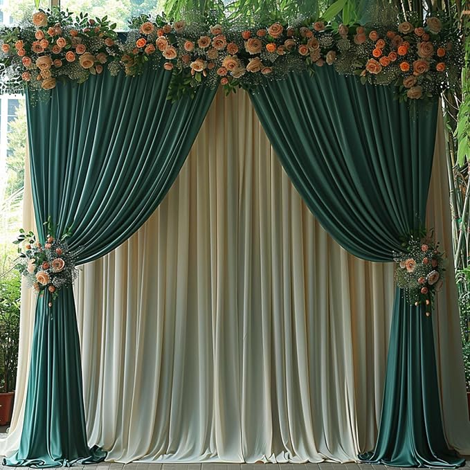 30x10ft Wrinkle Free Hunter Green Backdrop Curtain - Image 9