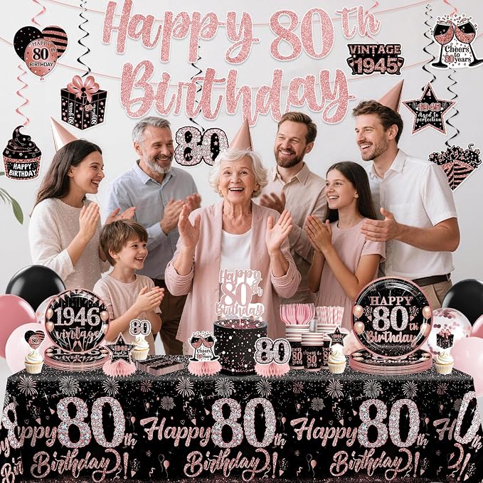 205PCS Yingoto 80th Birthday Decorations - Image 7