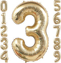 Champagne Gold 3 Balloon, 40 Inch Light Gold Number 3 Balloon Big Foil Mylar by BBPOOL