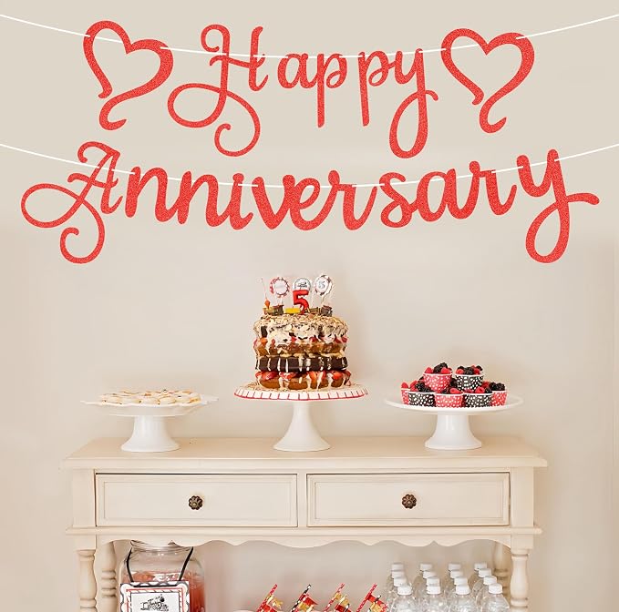 Pre-Strung Happy Anniversary Banner - Image 2