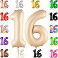 KatchOn Caramel 16 Balloon Numbers 40 Inch, Sweet 16 Party Decorations | 16th by KatchOn