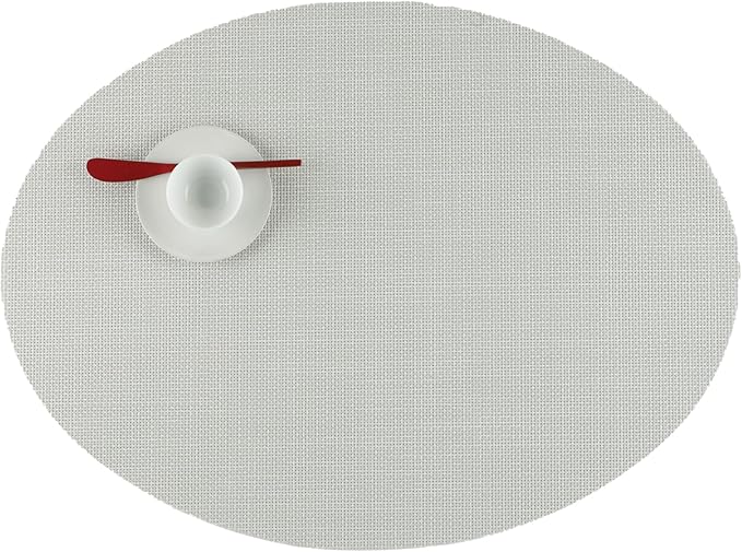 Chilewich Mini Basketweave Placemats, Woven Oval Placemats Set of 4 | Reusable by Chilewich