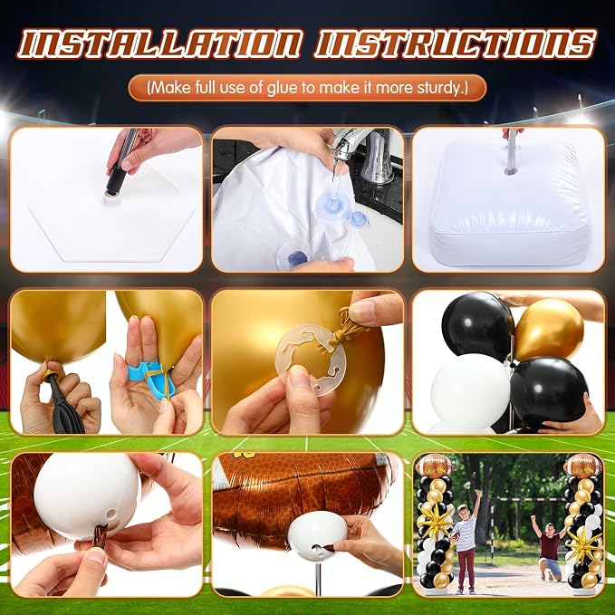 Kasyat 2 Sets Football Balloon Column Stand Kit - Image 4