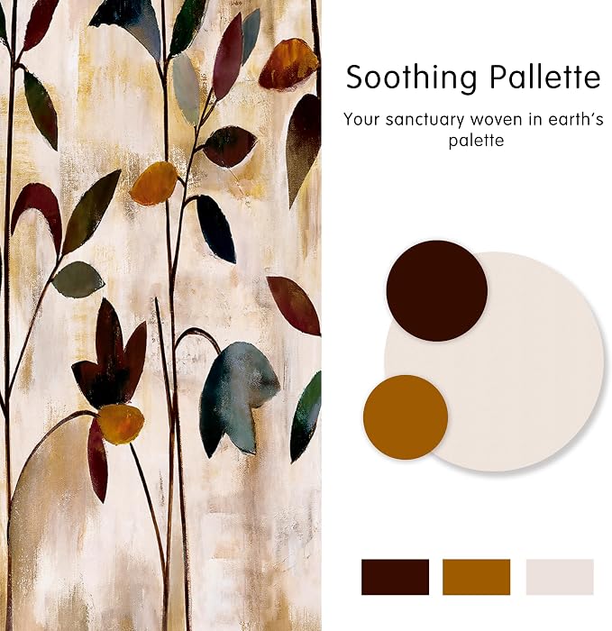 SUBRTEX Blackout Curtains 52Wx108L, Room Darkening Floral Curtains, Thermal - Image 3