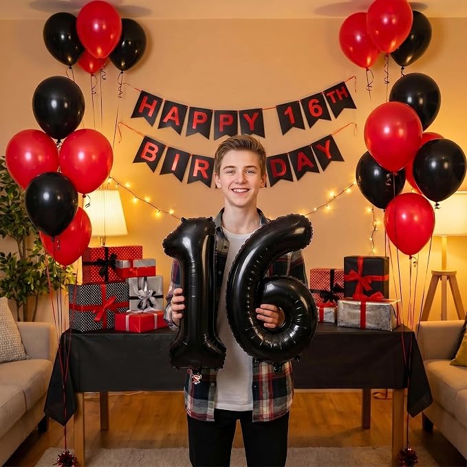 20 Pieces Foil Mylar Number Balloons 0 to 9 Set - Image 4