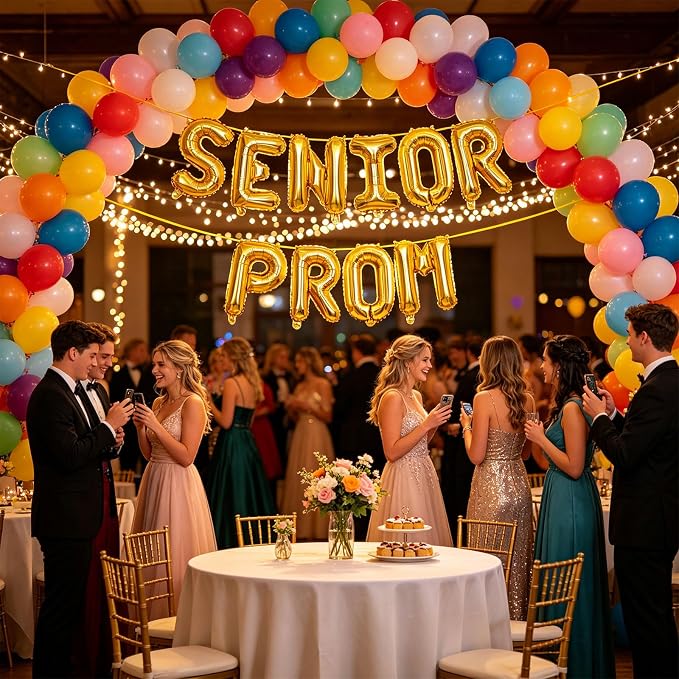 2 Set 20Pcs Gold SENIOR PROM Letter Balloons 16in Balloon Foil Letter - Image 3