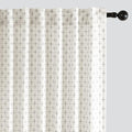 MIULEE Patterned Farmhouse Linen Curtains, Back Tab, Pure White | Linen Curtains by MIULEE