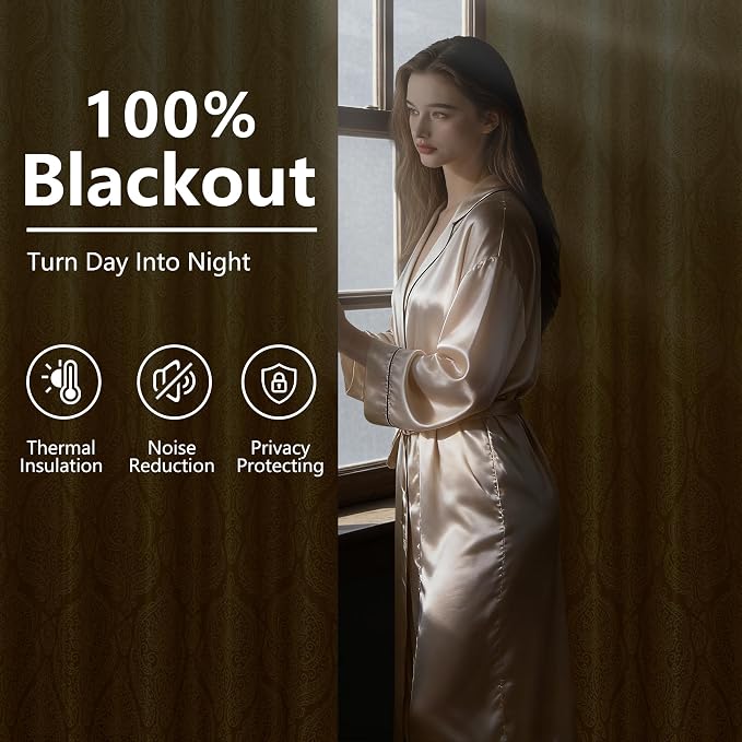 DWCN 100% Blackout Curtains for Bedroom 63 Inch Long - Image 3