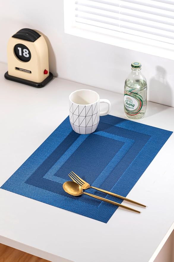 LEXMORE Placemats Set of 8 Vinyl/Plastic Woven Place Mats - Image 6