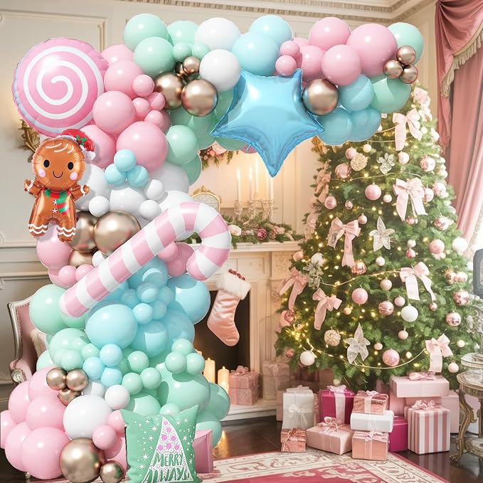 Christmas Balloon Garland Arch Kit, Nutcracker Balloon Pastel Pink Green - Image 7