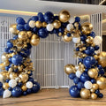 188pcs Royal Blue White Gold Balloon Garland Arch Kit by YUNGSUNPartySupplies