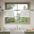 Anmao Vintage Lace Kitchen Curtains 18 Inches Long 2 Panels, Romantic Semi by Anmao
