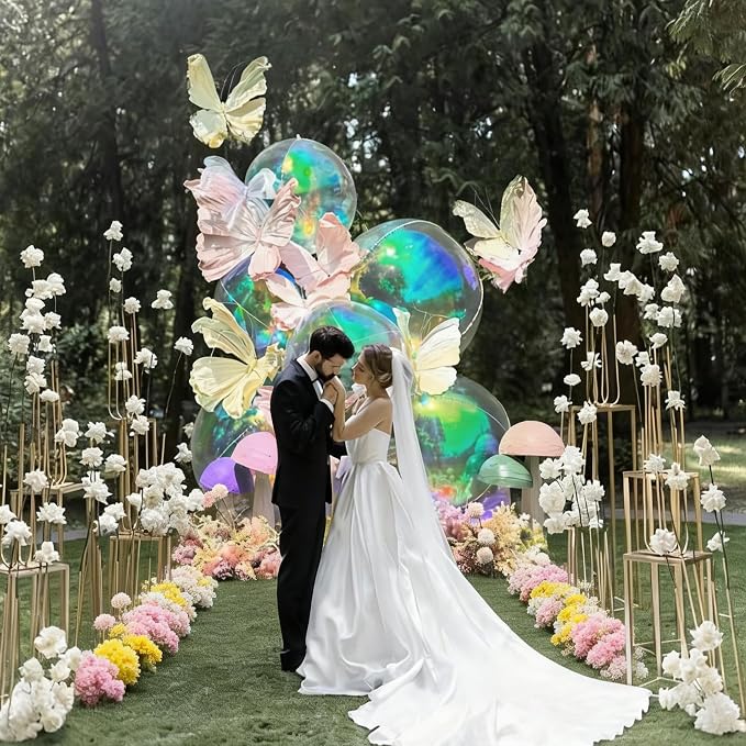 HILAVO 12PCS Iridescent Round Foil Balloons - Image 6