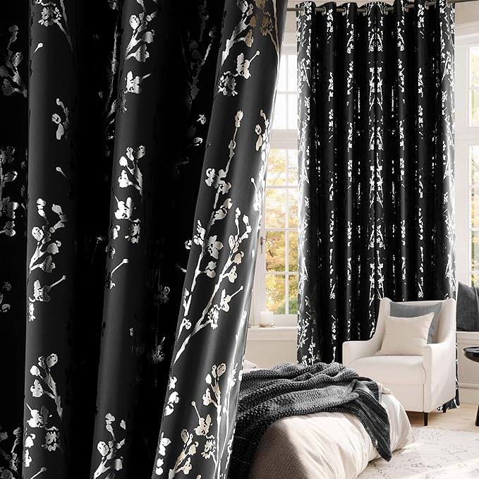 NICETOWN 100% Black Out Curtains 96 inch Long by NICETOWN