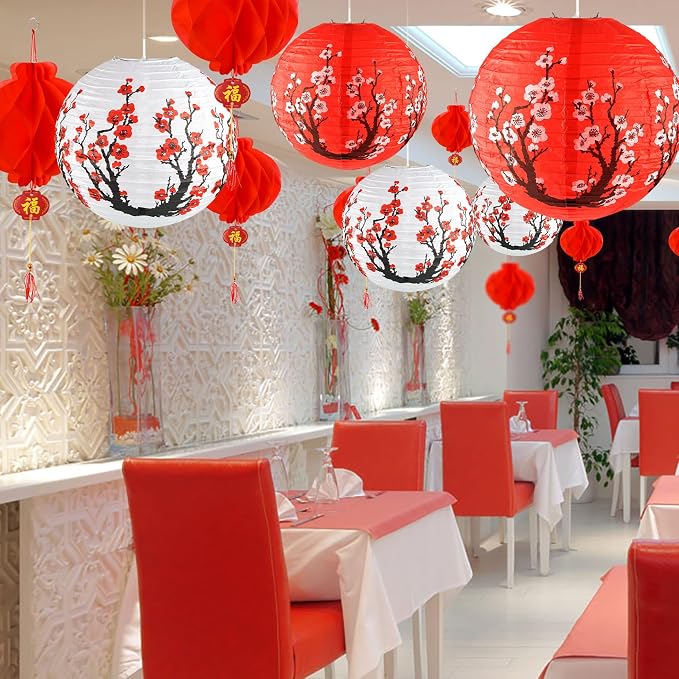 Mototo 60PCS Hibachi Party Decoration 12Inch Chinese Japanese Paper Lantern | - Image 6