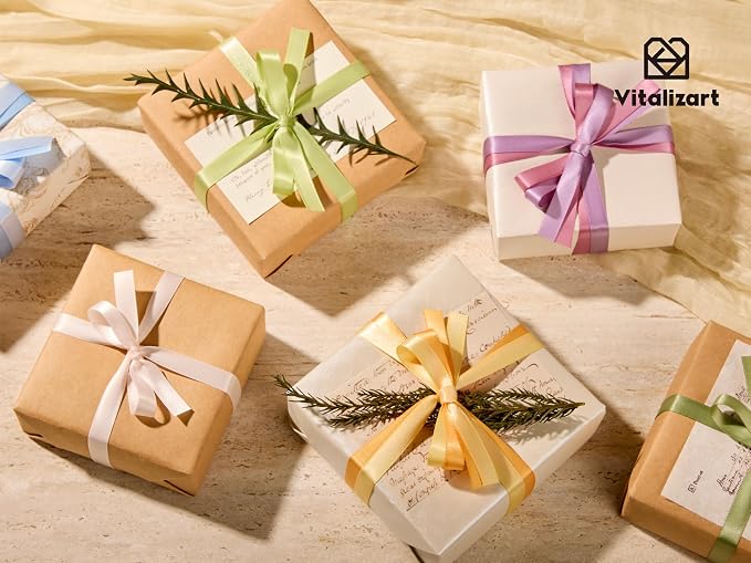 Vitalizart Pastel Ribbons for Crafts 3/8" x 100Yds Double-Faced Satin Thin | - Image 6