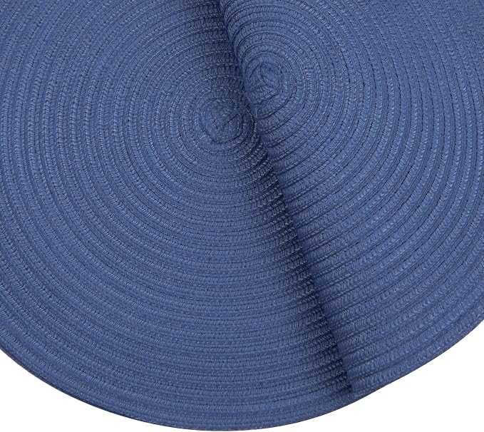 SHACOS Round Placemats Set of 6 Washable 15 inch Round Table Mats Cotton - Image 3
