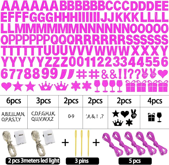175Pcs DIY Glitter Customizable Banner Kit Custom Banner DIY Happy Birthday - Image 3
