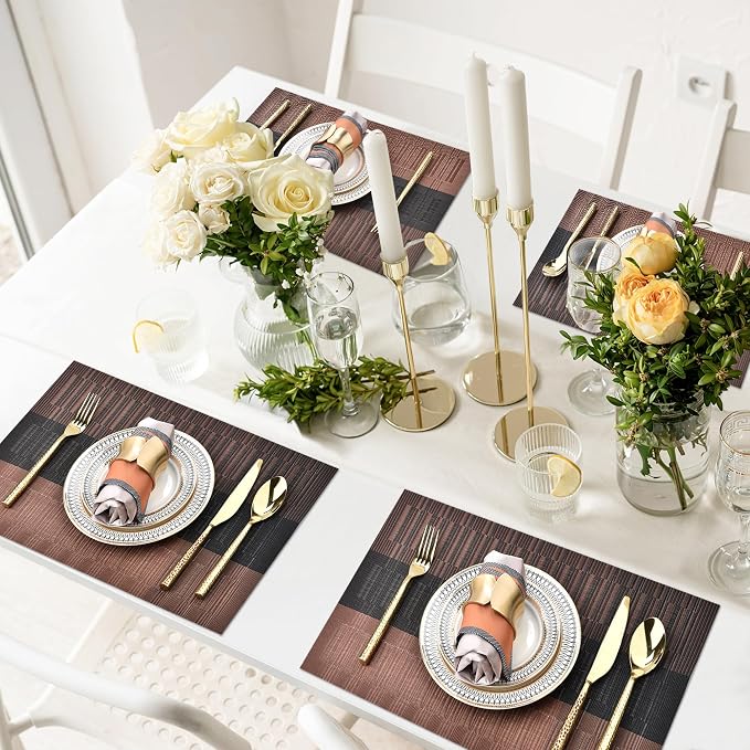 SLKQG Brown Placemats Set of 6 - Image 7