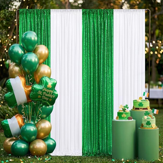 White Sequin Backdrop Curtains-1 Panel 3FTx8FT White Backdrop - Image 4