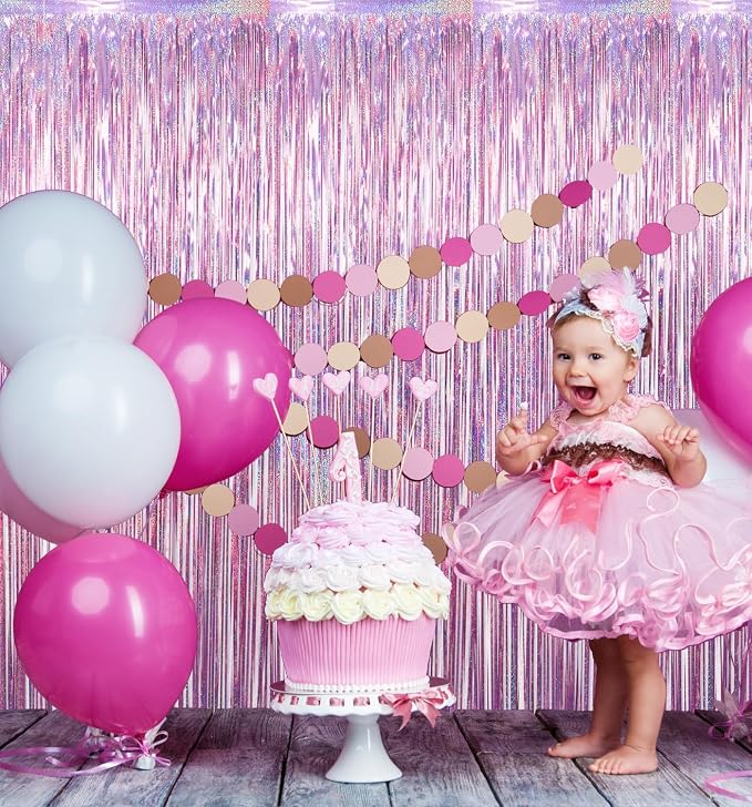 GOER 3.2 ft x 9.8 ft Metallic Tinsel Foil Fringe Curtains Party Photo Backdrop - Image 5