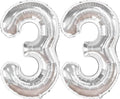 KatchOn 33 Balloon Numbers Silver 40 Inch, 33 Birthday Decorations | 33 number by KatchOn