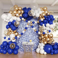 Royal Blue and Gold Balloons Garland Arch Kit by Anhiy