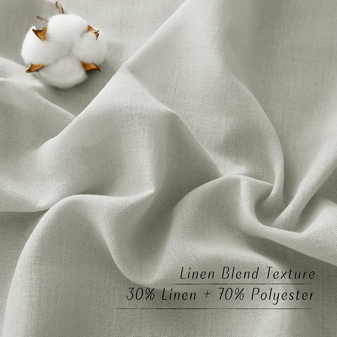 NICETOWN Gray Linen Doorway Curtains 80 inches Long, Grommet Thick Linen Weave - Image 5