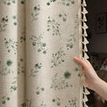 Boho Floral 100% Blackout Curtains 84 Inch 2 Panels Dark Green | Farmhouse by Unknown